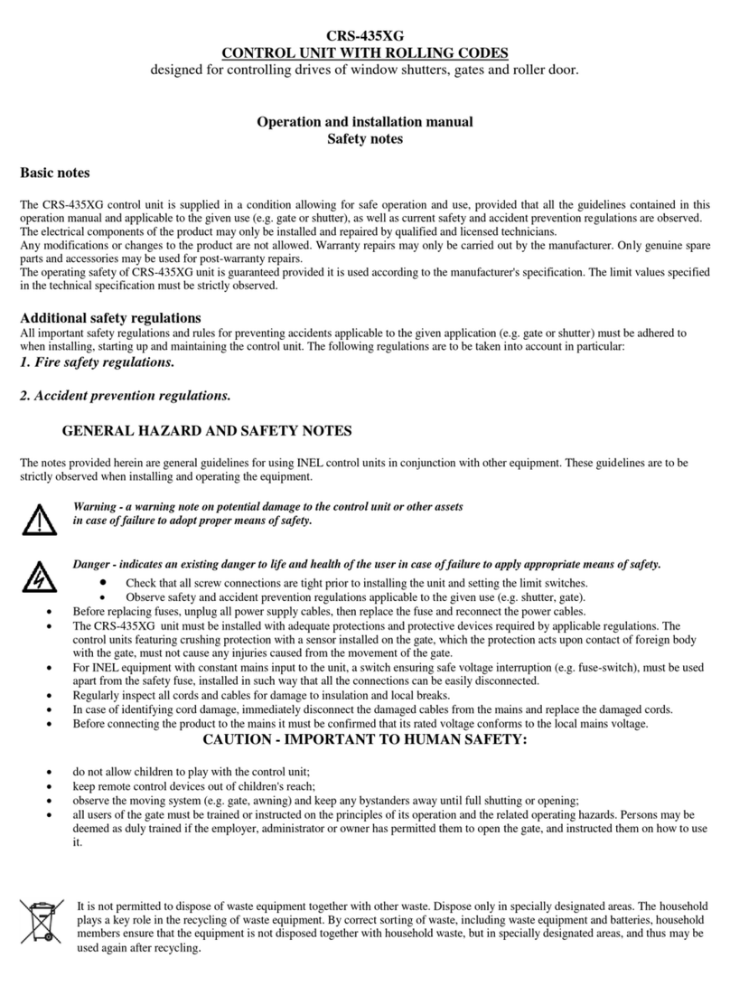Inel CRS-435XG Operation and installation manual, Safety notes