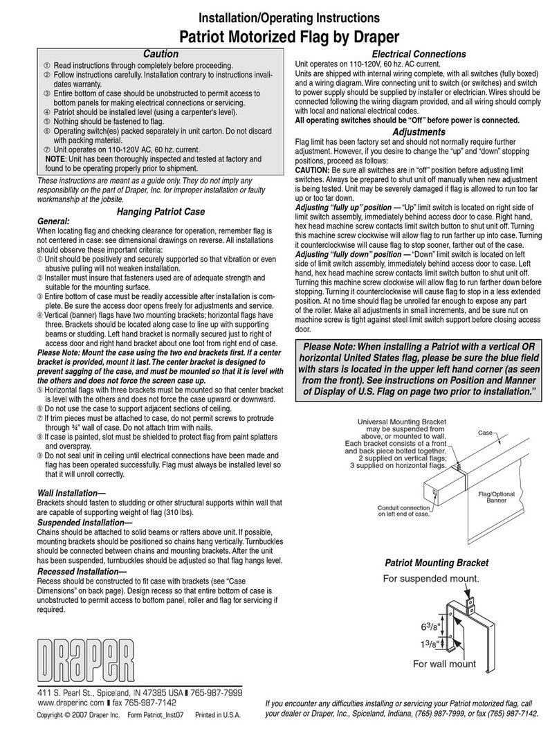 Draper Patriot Motorized Flag Installation & operating instructions Draper Patriot Motorized Flag Installation & operating instructions
