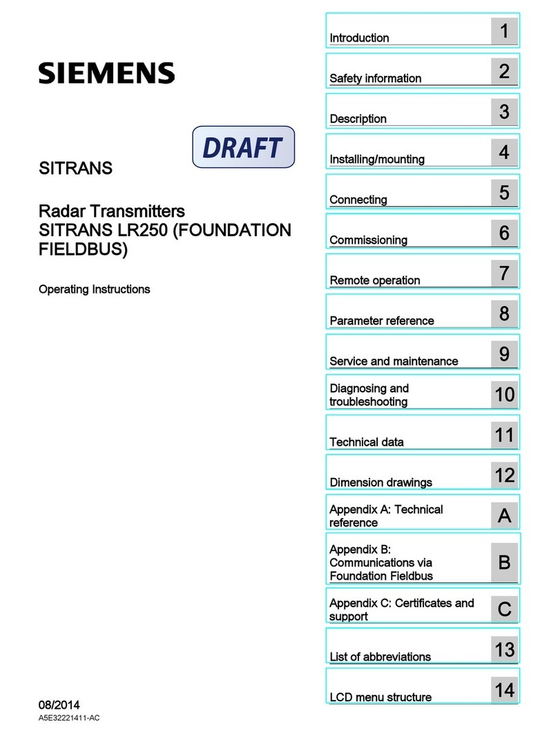 Siemens Sitrans LR250 User manual