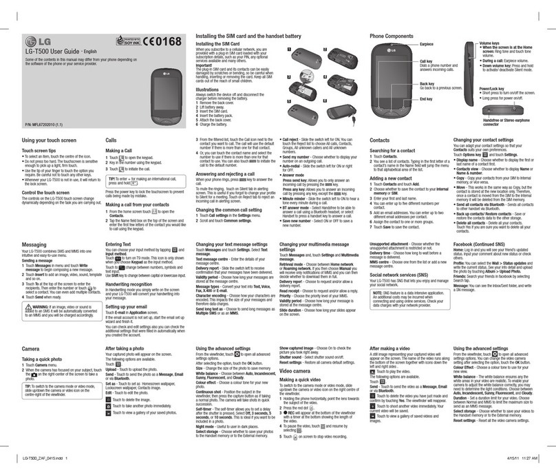 LG T500 user guide