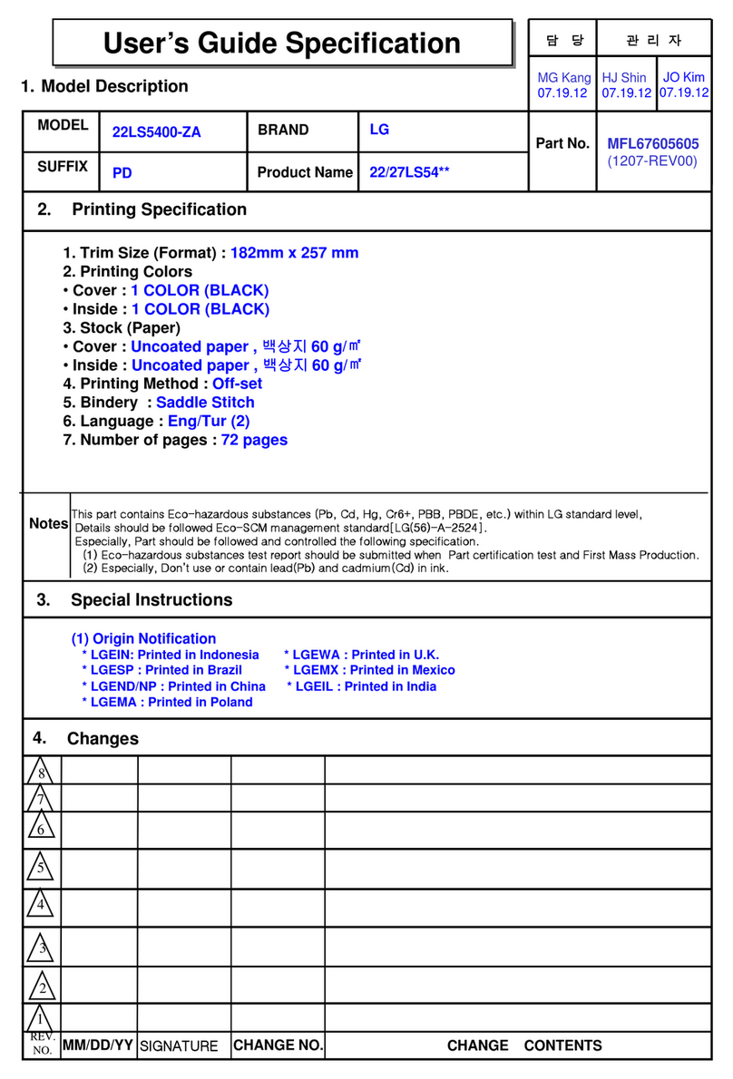 LG 22LS5400 User manual