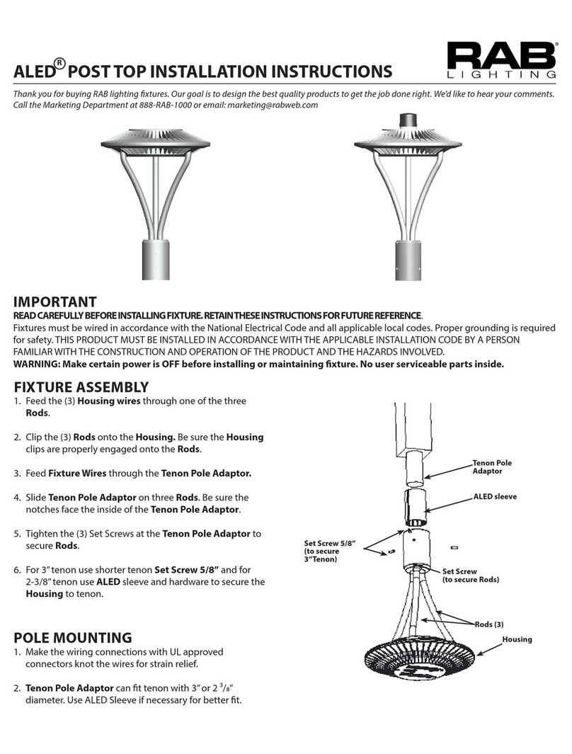 RAB Lighting ALED POST TOP installation instructions RAB Lighting ALED POST TOP installation instructions