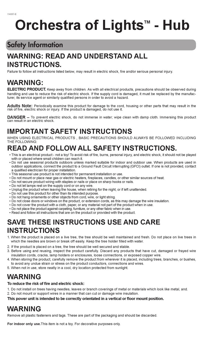 Gemmy Orchestra of Lights 114357 Safety information