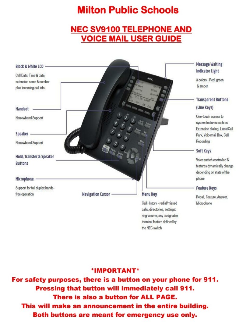 NEC Univerge SV9100 User manual