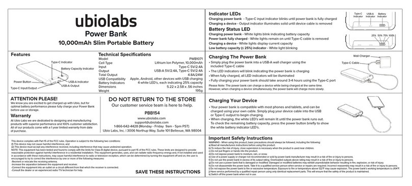 ubiolabs PWB1071 manual