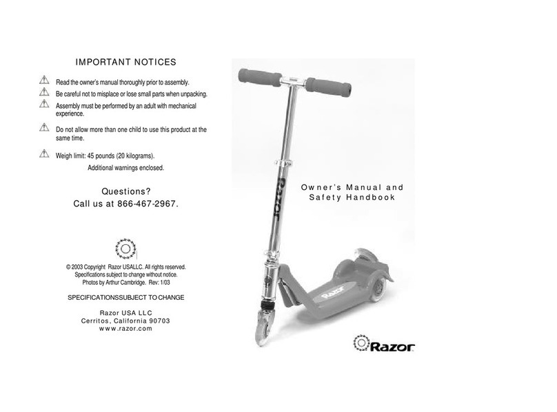 Razor Kiddie Owner's manual and safety handbook