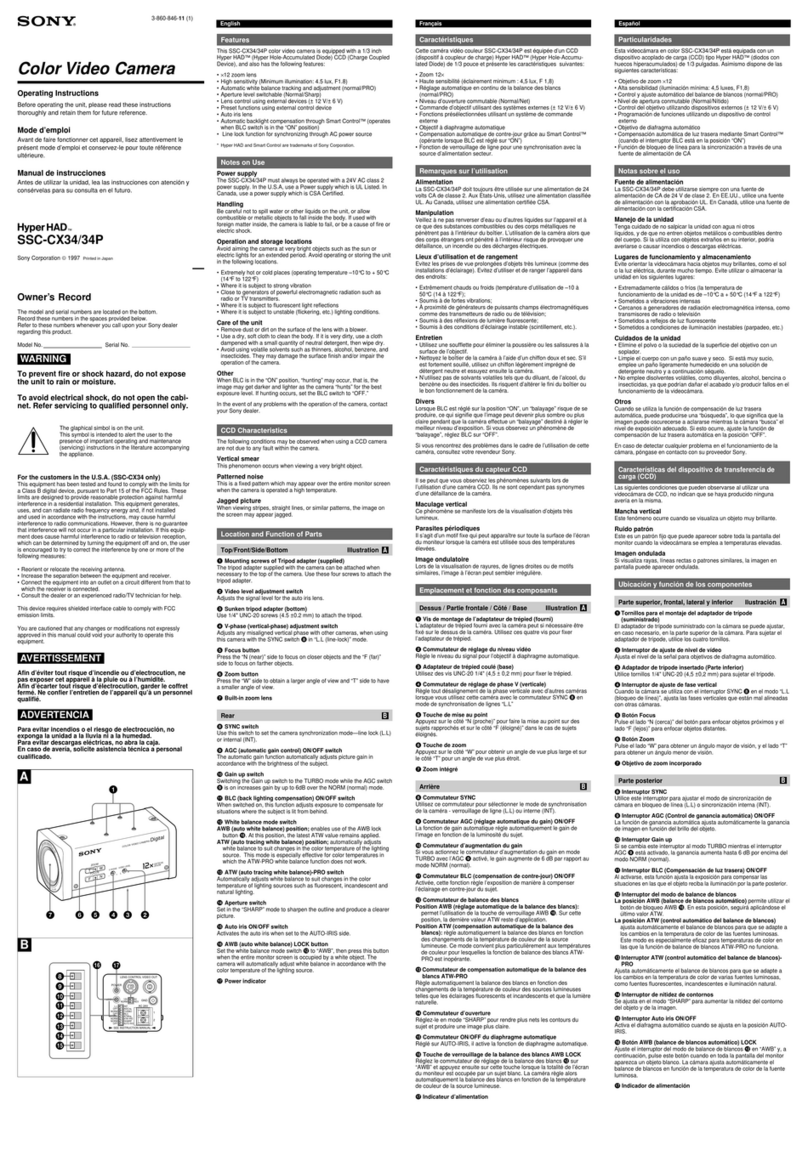 Sony Hyper HAD SSC-CX34 User manual