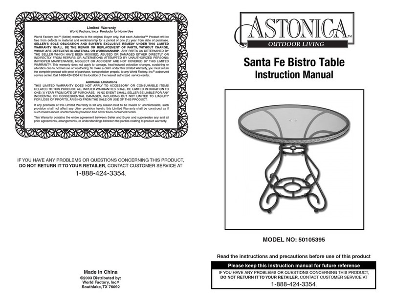 Astonica 50105395 instruction manual