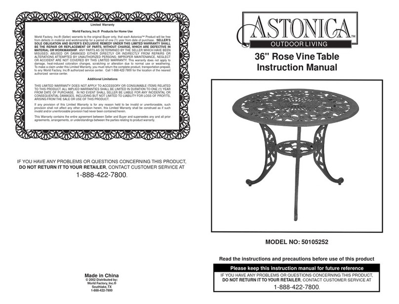 Astonica 50105252 instruction manual