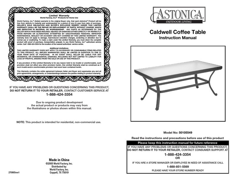Astonica 50105549 instruction manual