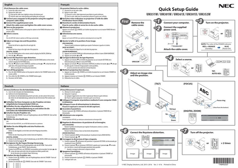 NEC UM351W User manual