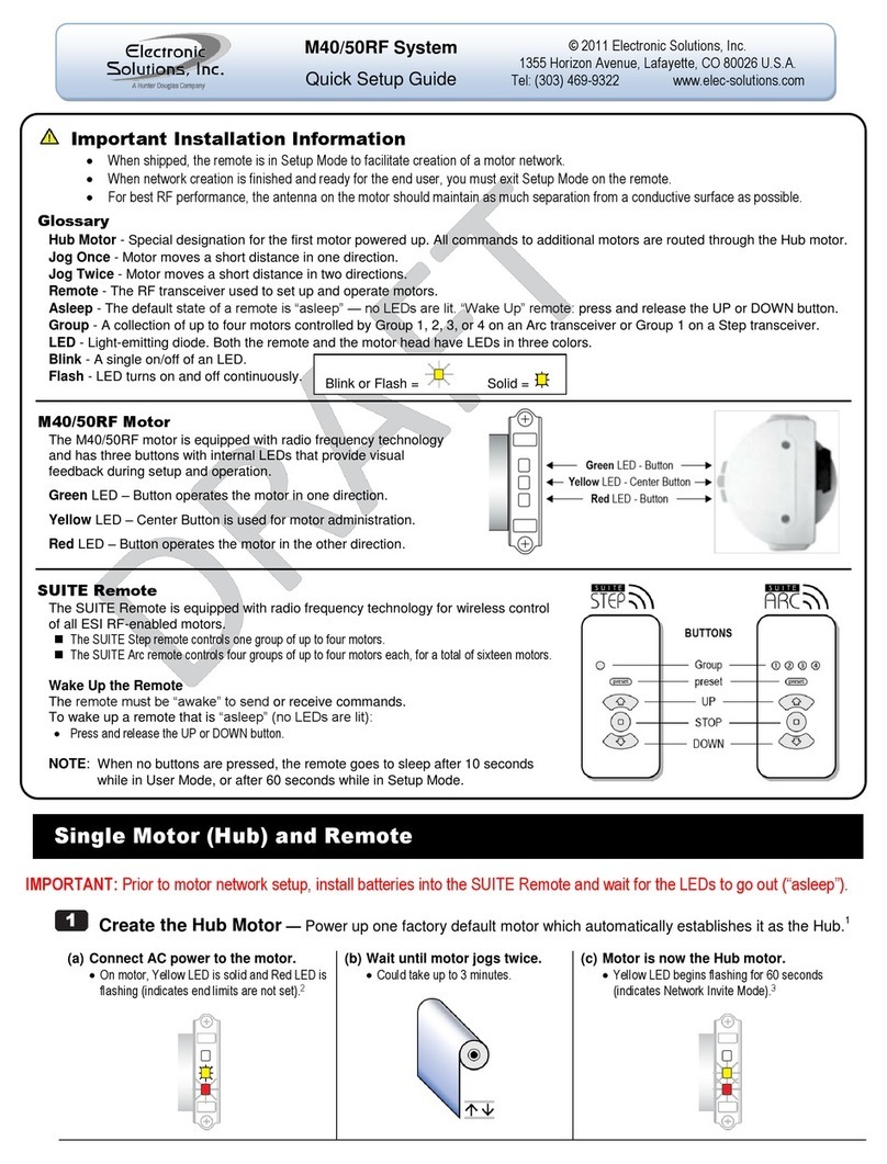 Electronic Solutions M40RF Quick setup guide