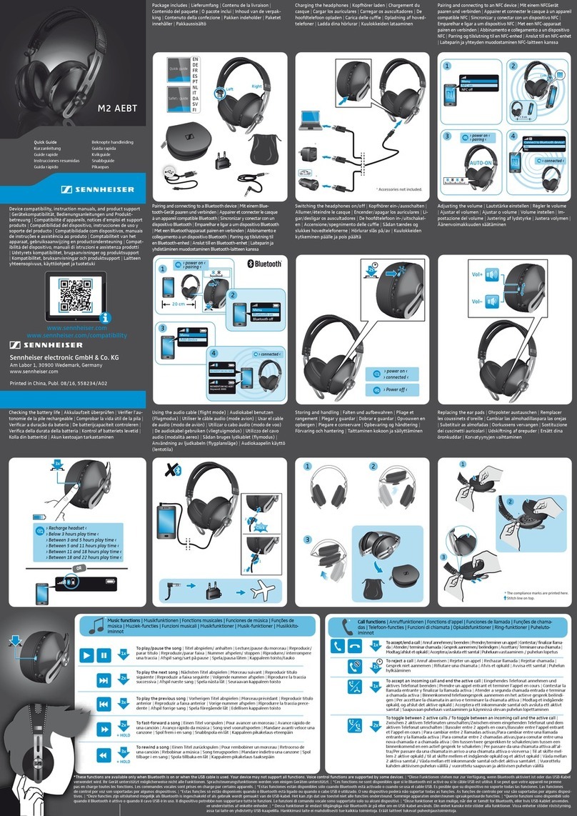 Sennheiser Momentum Wireless M2 AEBT User manual