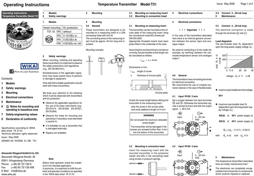 WIKA T31 User manual