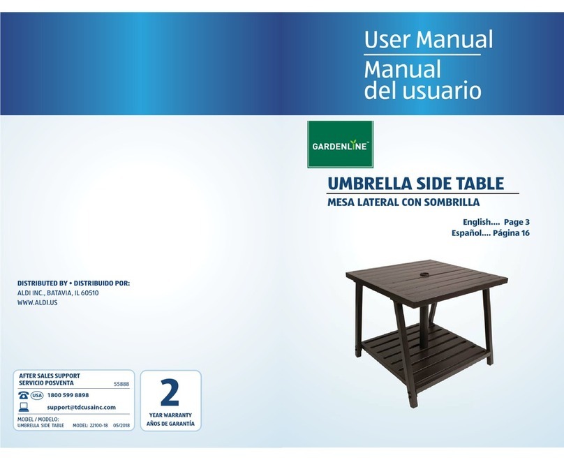 Gardenline UMBRELLA SIDE TABLE user manual