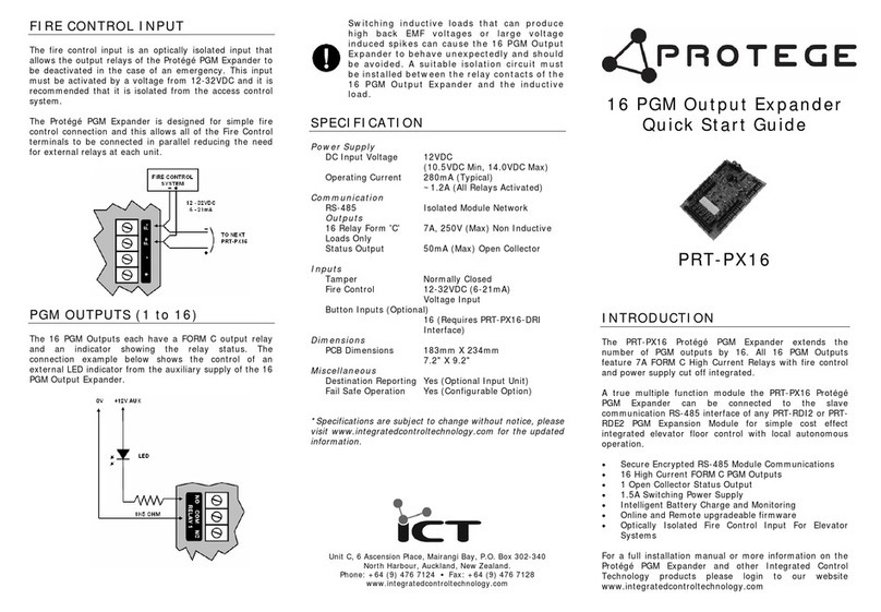 Protege PRT-PX16 quick start guide
