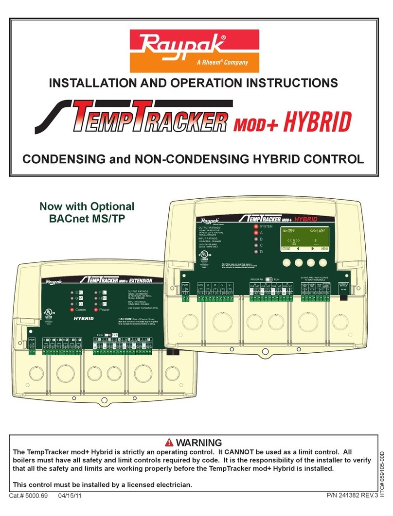 Raypak TempTracker mod+ Hybrid Installation and operation instructions