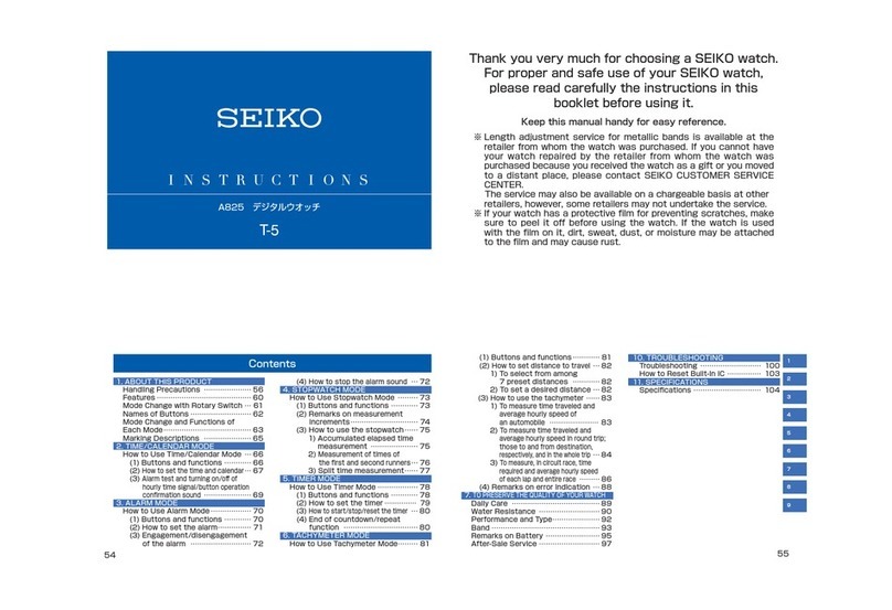 Seiko T-5 instructions