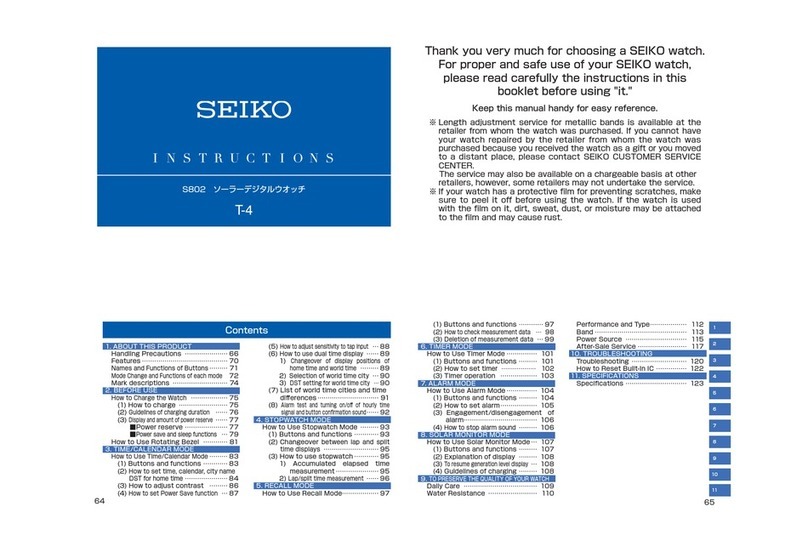 Seiko T-4 instructions