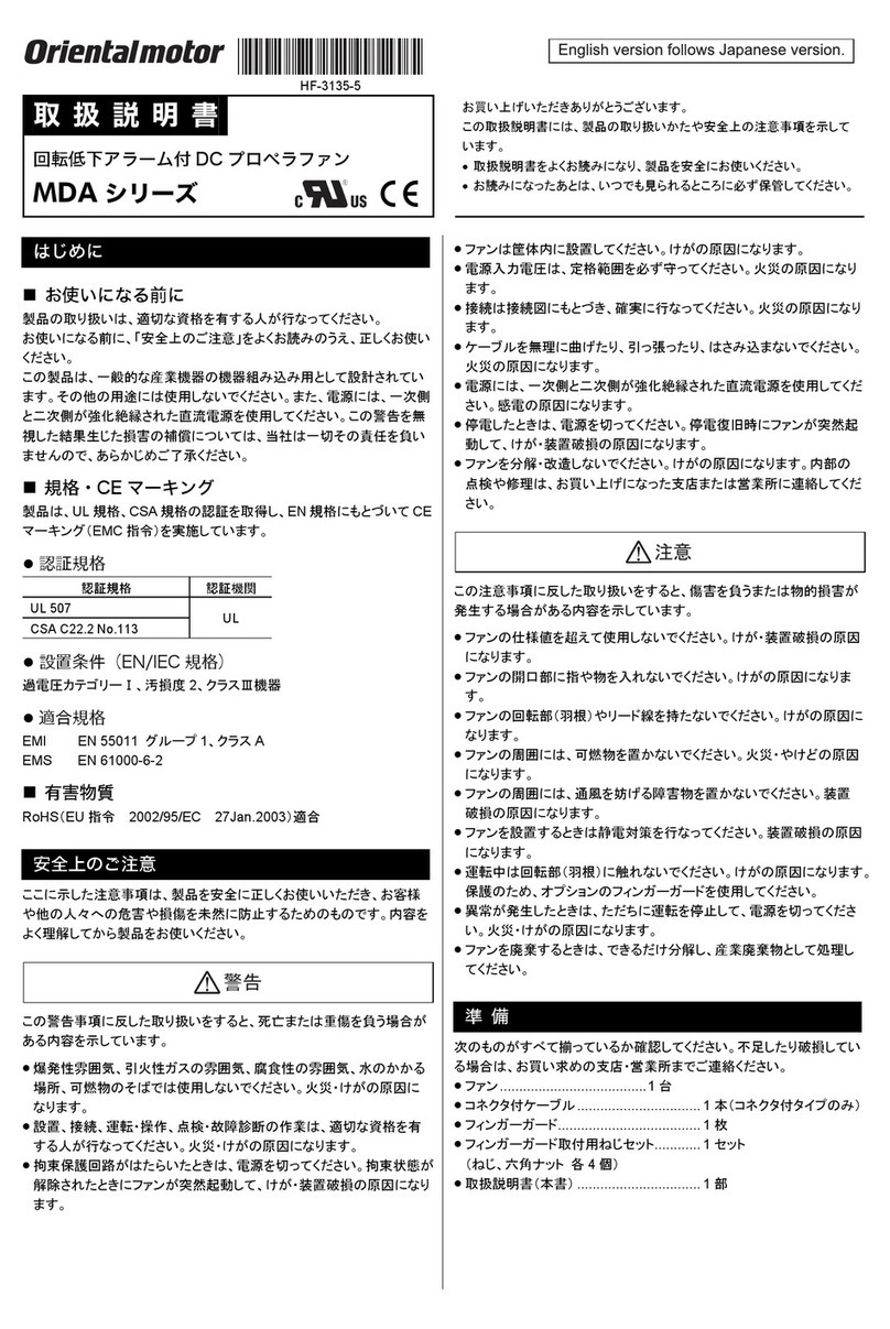 Oriental motor MDA Series User manual