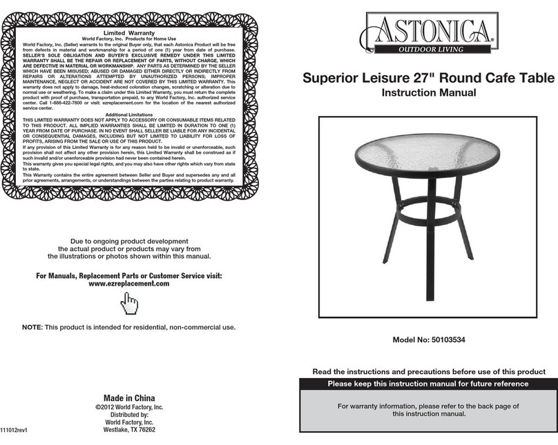Astonica 50103534 instruction manual
