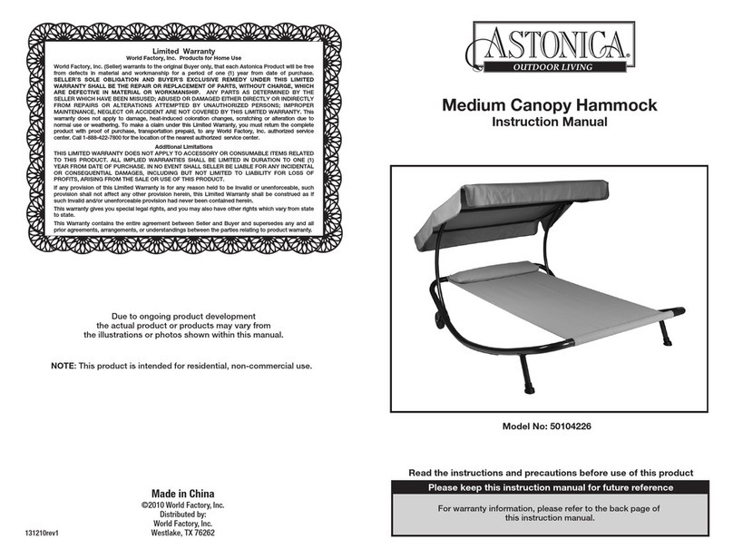Astonica 50104226 instruction manual