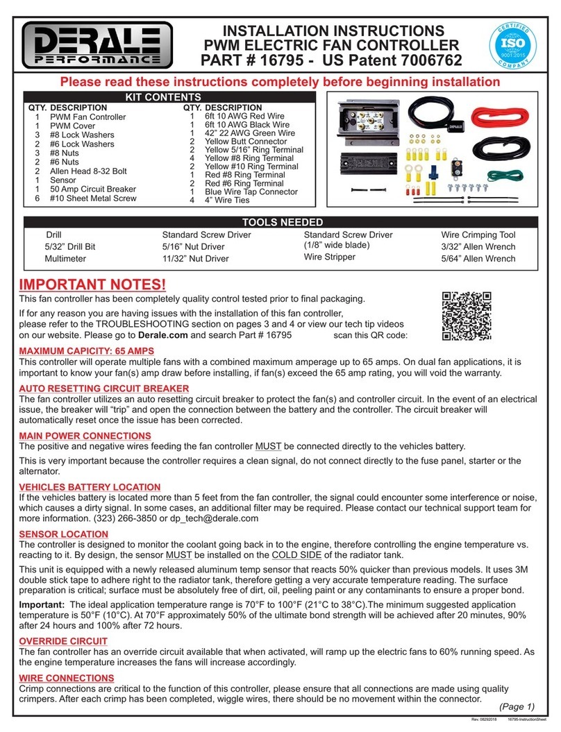 Derale 16795 Installation instructions manual