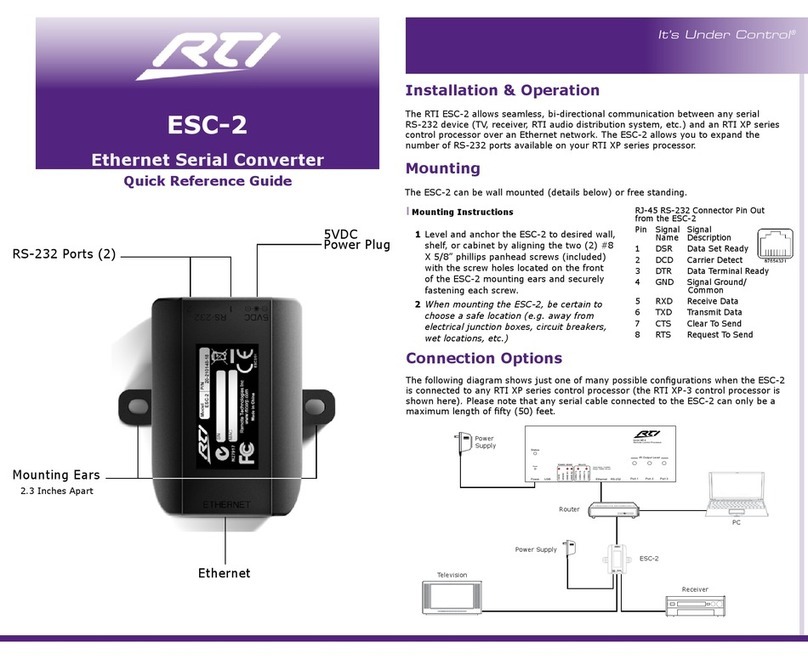 RTI ESC-2 User manual