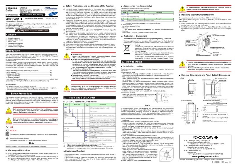 YOKOGAWA UT32A-D Operation guide