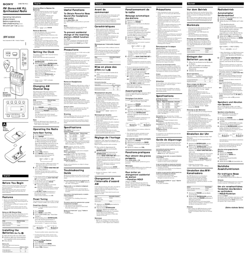 Sony SRF-M806 User manual