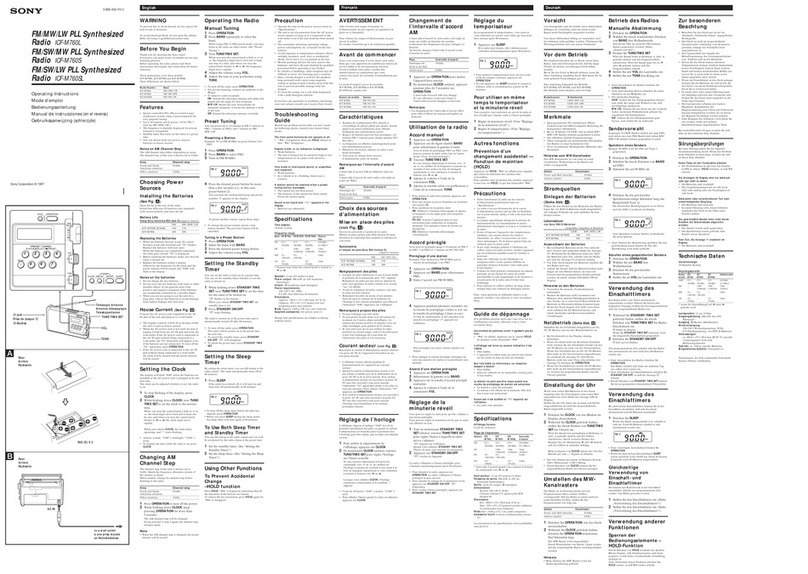 Sony ICF-M760L User manual
