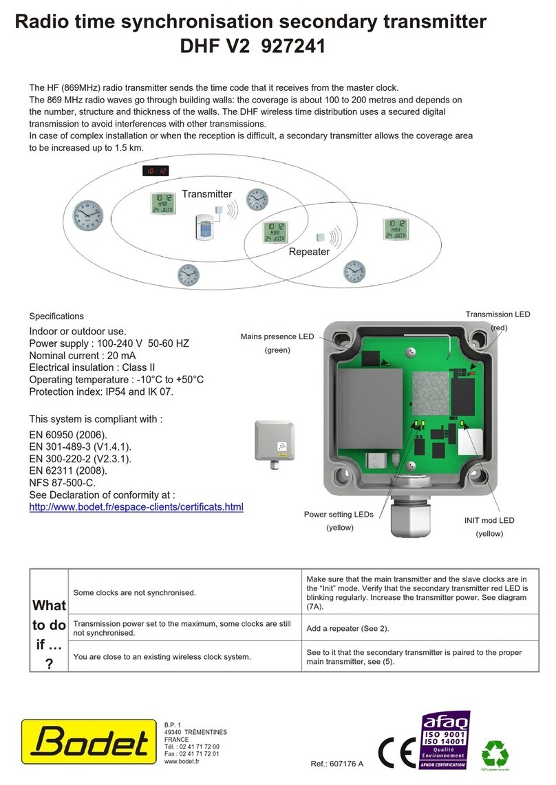 Bodet DHF V2 927241 Start-up instructions