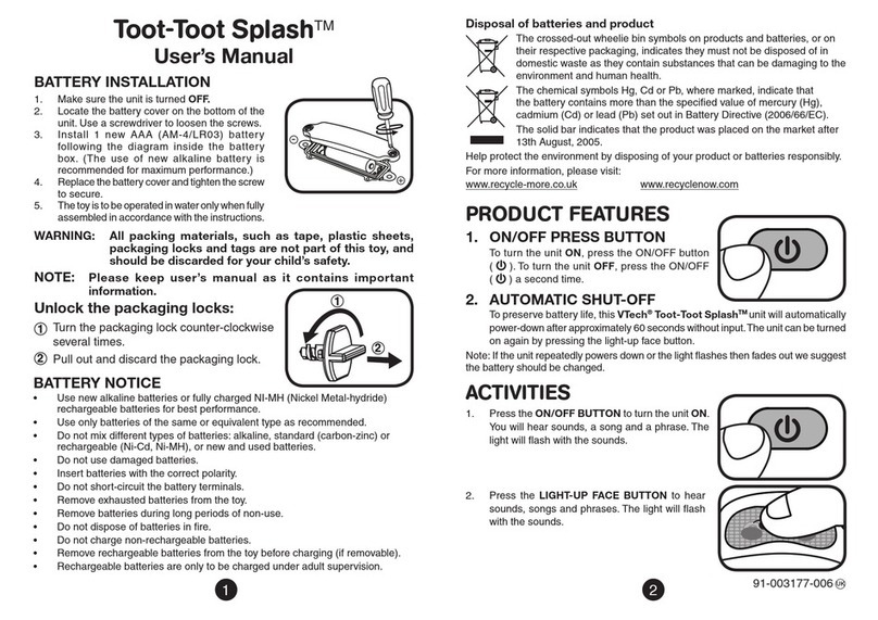 V-tech Toot-Toot Splash User manual