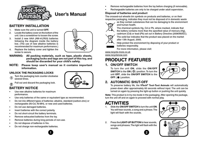 V-tech Toot-Toot Animals User manual