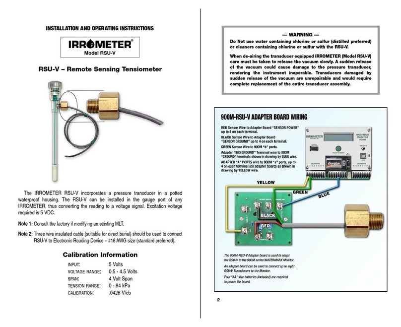IRROMETER RSU-V Installation and operating instructions