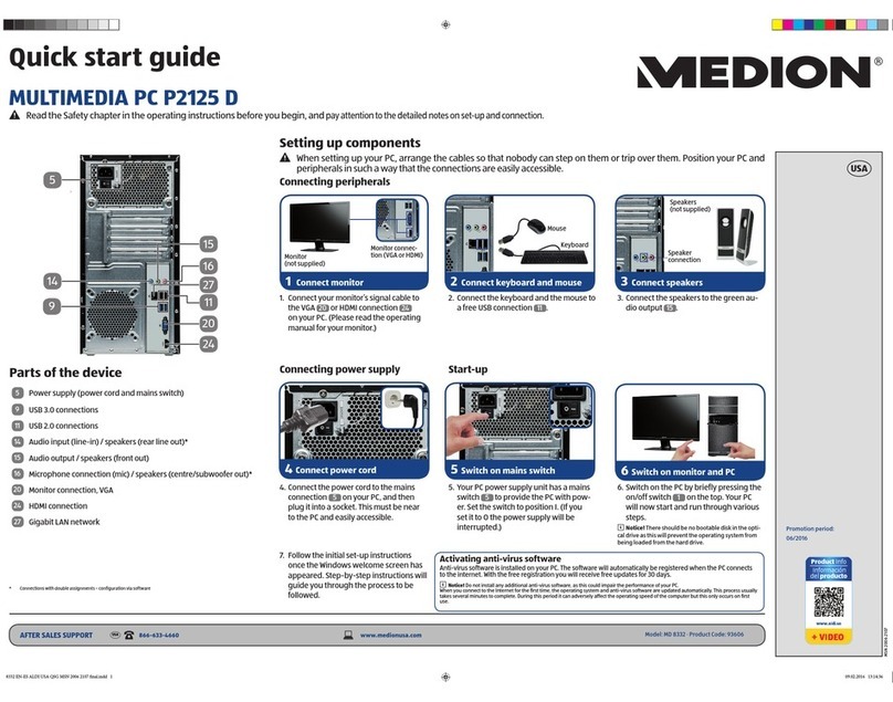 Medion P2125 D quick start guide