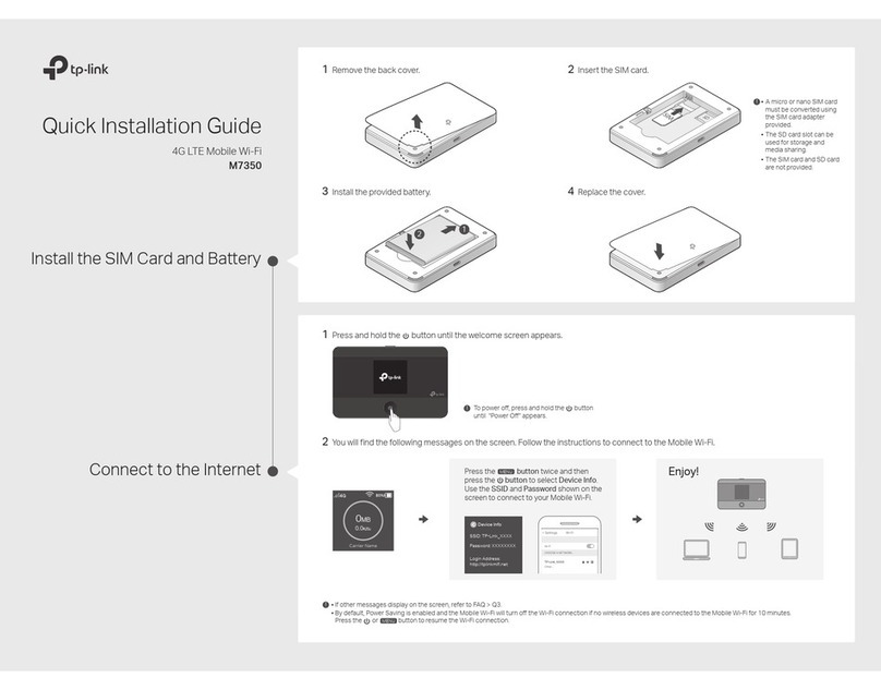 TP-Link M7350 Quick installation guide