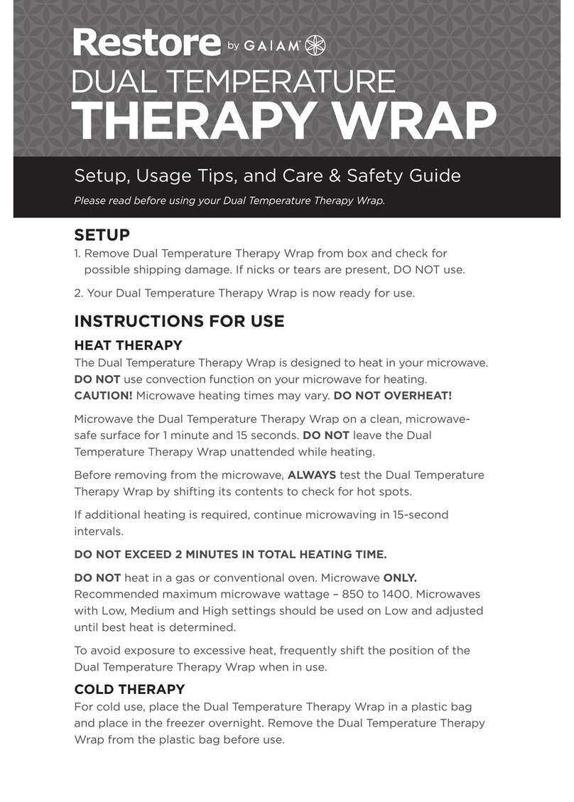 Gaiam Restore Dual Temperature Therapy Wrap Use and care and safety guide