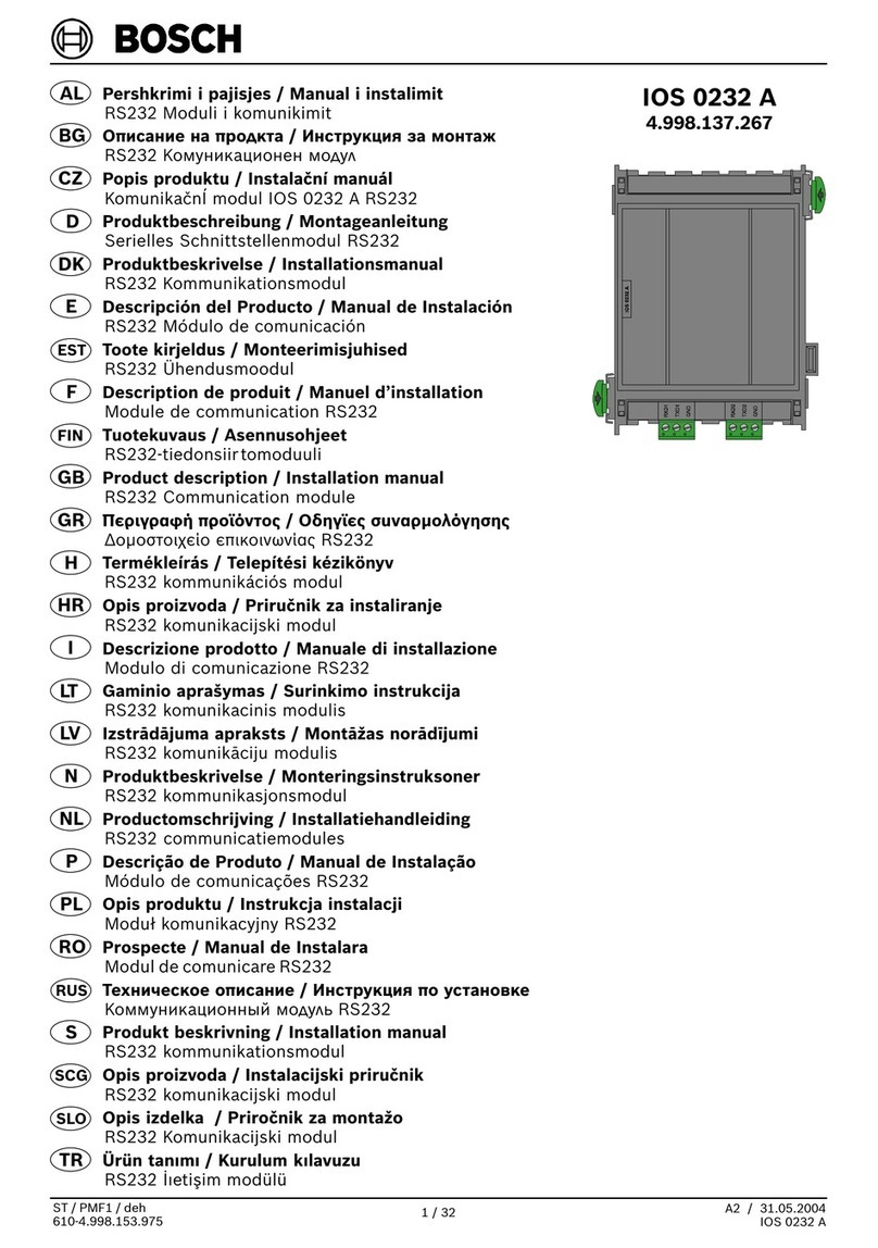 Bosch IOS 0232 A User manual Bosch IOS 0232 A User manual