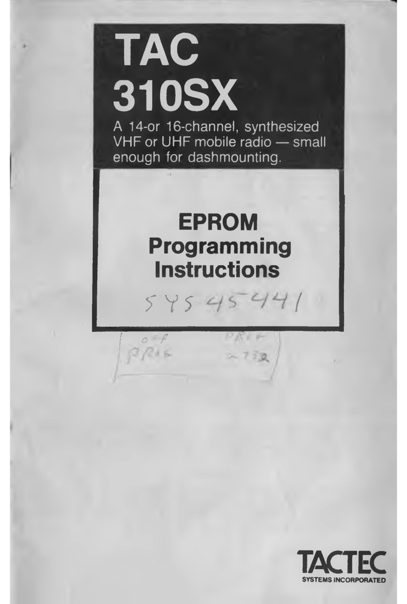 Tactec TAC 310SX Programming instructions
