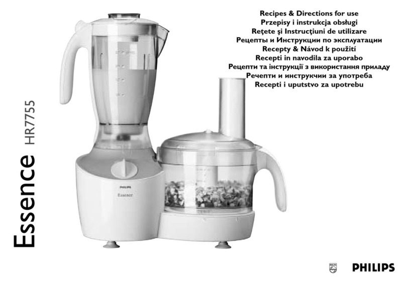 Philips Essence HR7755 Recipes & directions for use