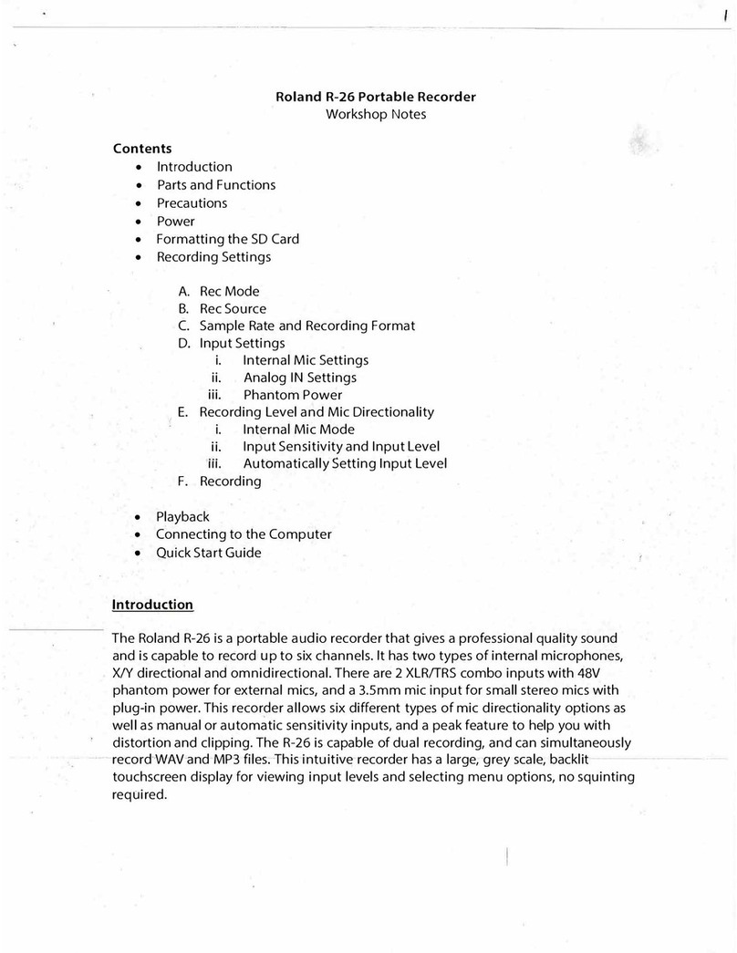 Roland R-26 User manual