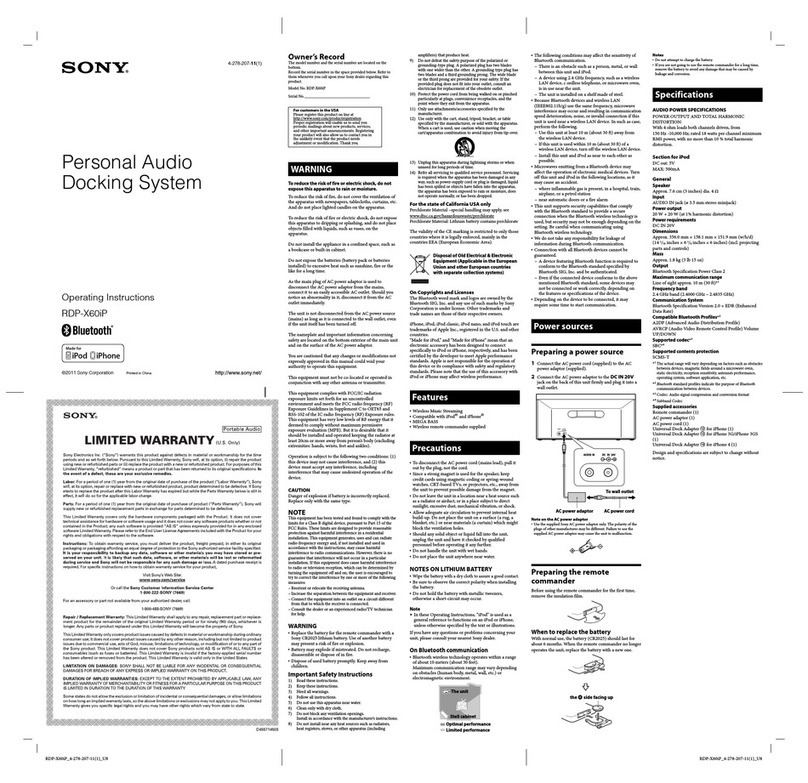 Sony RDP-X60iP User manual