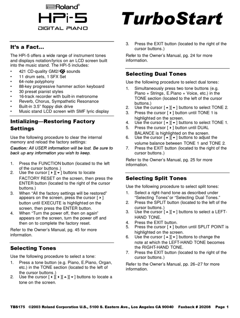 Roland HPi-5 TurboStart User manual