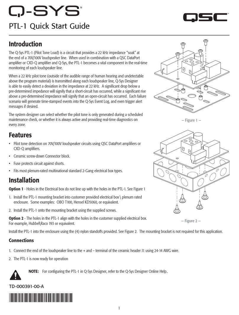 QSC Q-Sys PTL-1 Quick start guides