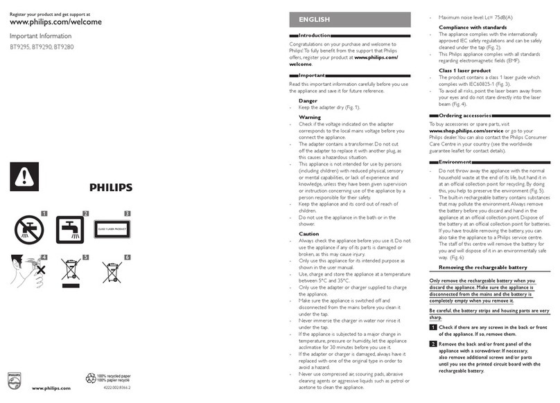 Philips BT9295 Operating manual Philips BT9295 Operating manual