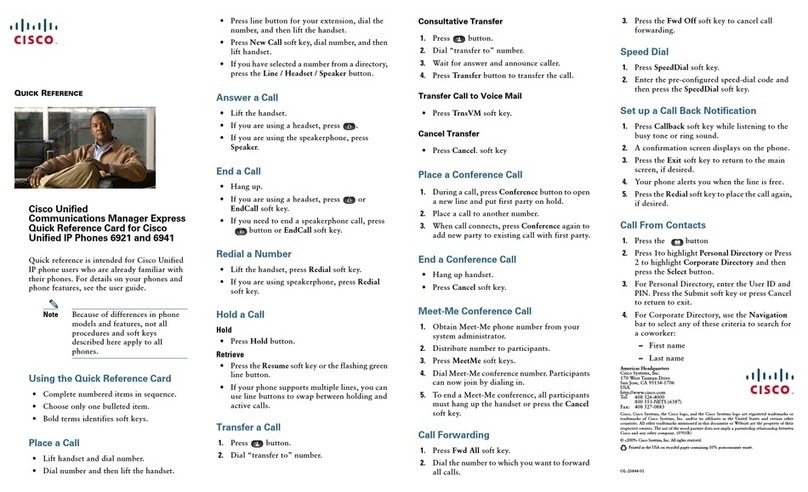 Cisco Unified 6921 Reference guide
