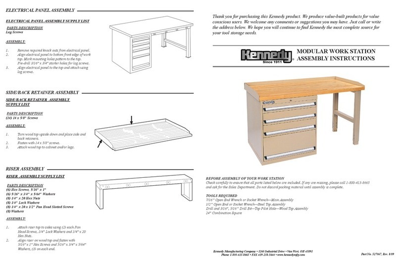 Kennedy MODULAR WORK STATION Assembly & instruction manual Kennedy MODULAR WORK STATION Assembly & instruction manual