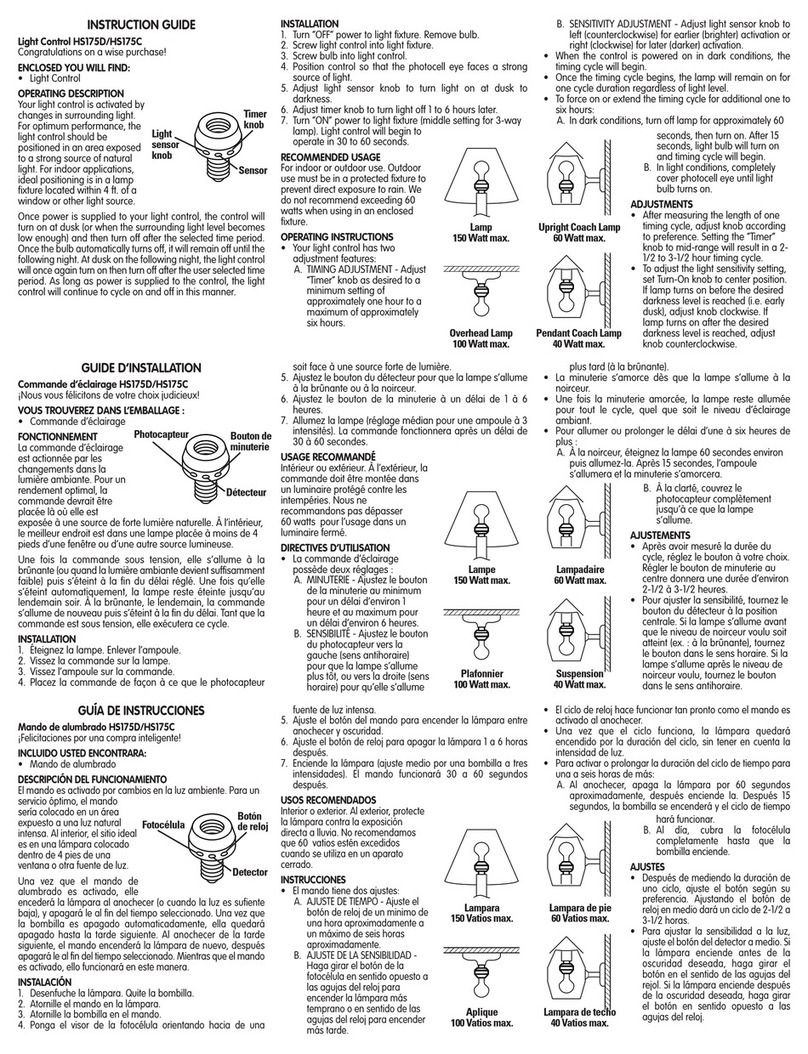 Carlon HS175D Manual