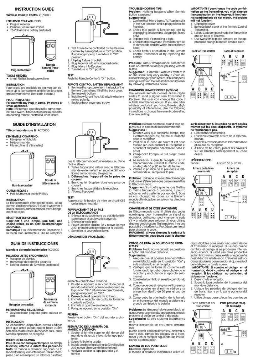 Carlon RC7000D Manual